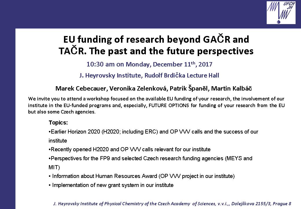 EU funding of research beyond GAČR and TAČR. The past and the future perspectives