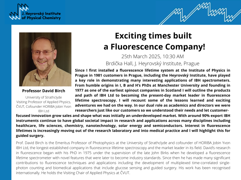 Prof. David Birch: Exciting times built a Fluorescence Company! Prof. David Birch: Exciting times built a Fluorescence Company!