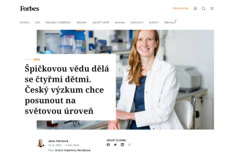 Forbes: Vladimíra Petráková chce český výzkum posunout na světovou úroveň Forbes: Vladimíra Petráková chce český výzkum posunout na světovou úroveň